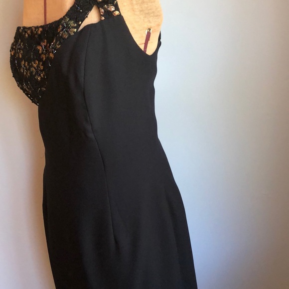 Paris line Black Long Formal Dress Single Shoulder - Picture 6 of 16